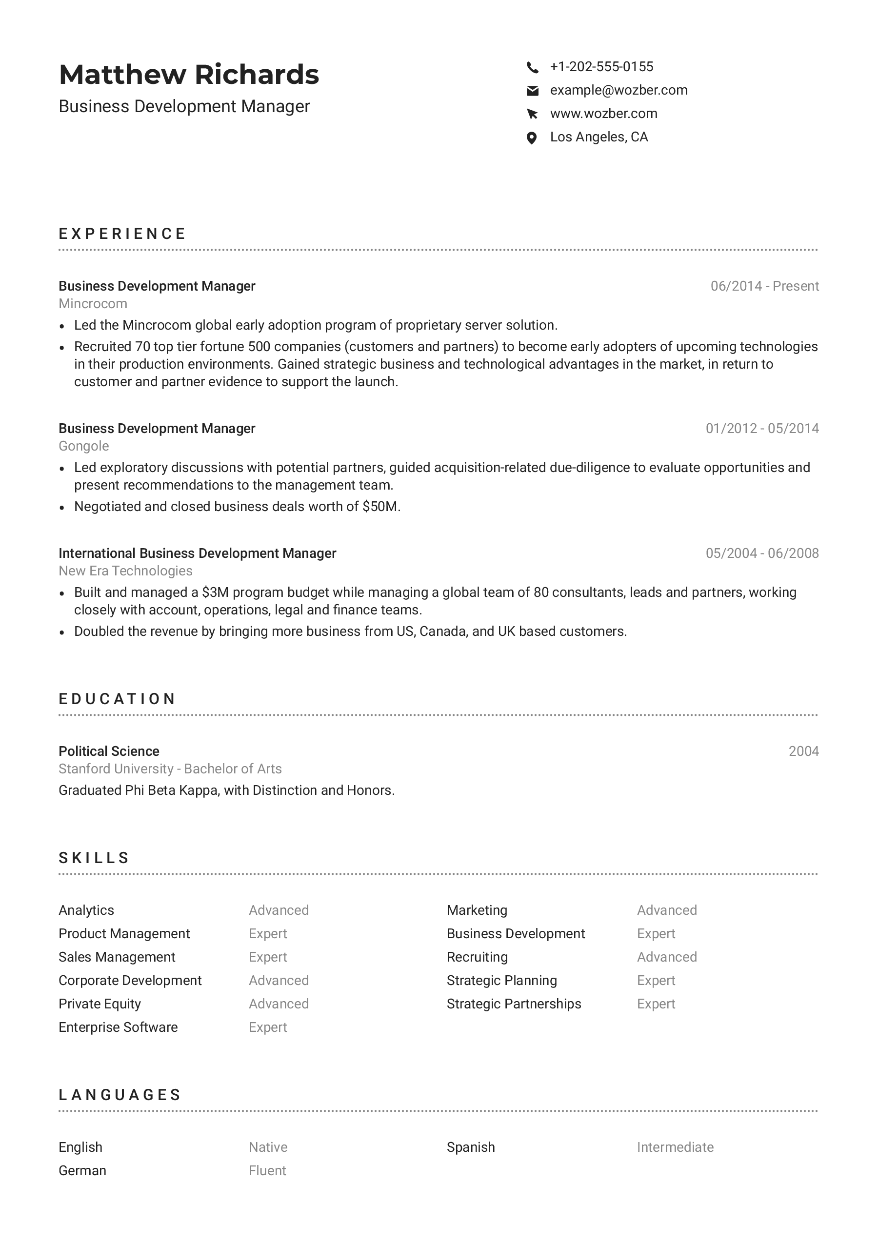 business-development-manager-cv-example