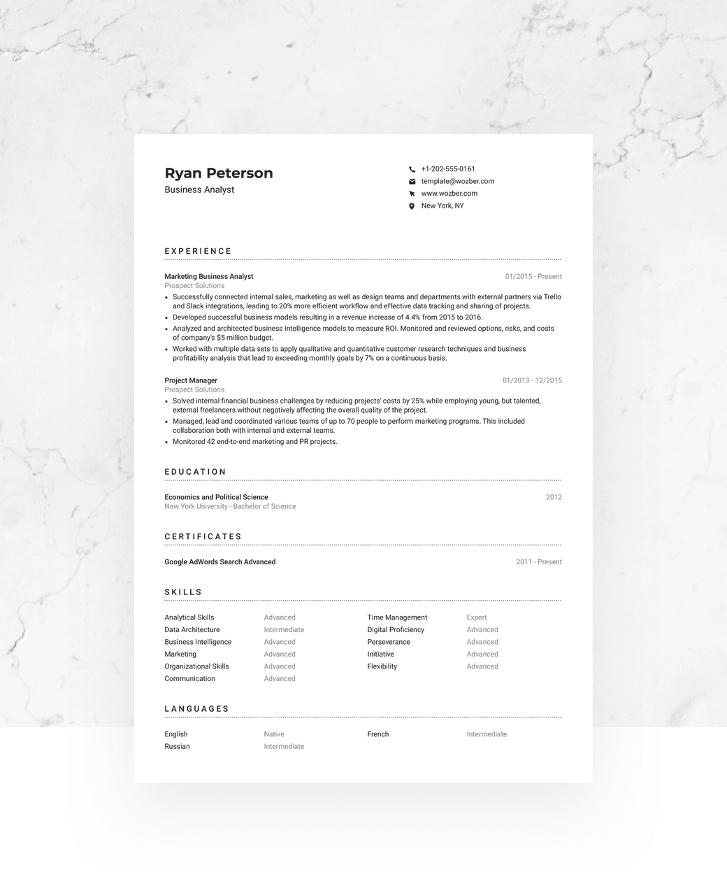 Simple Resume CV Format ATS Friendly Resume Template For Word Appl 