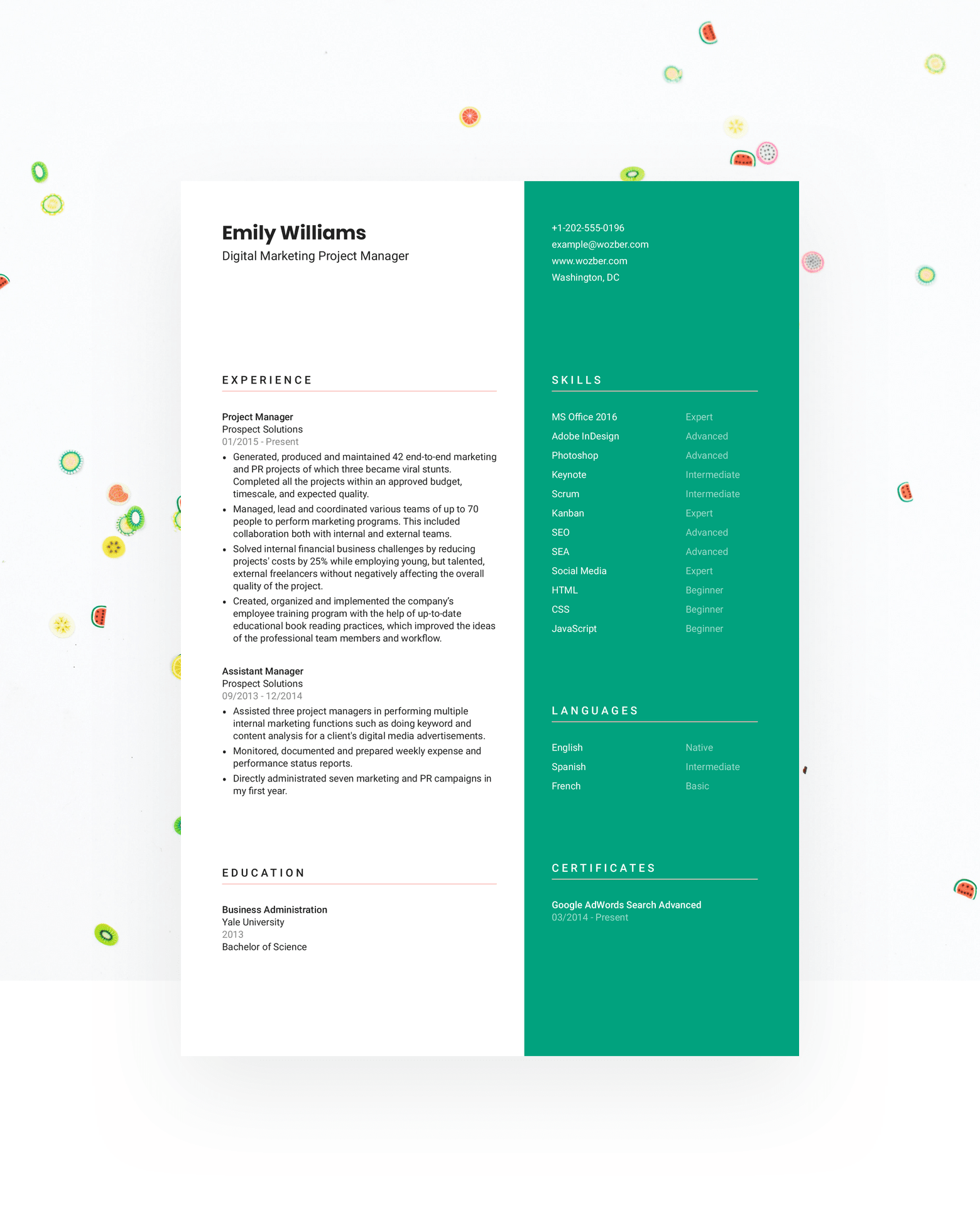 Free Resume Template #16 | Wozber