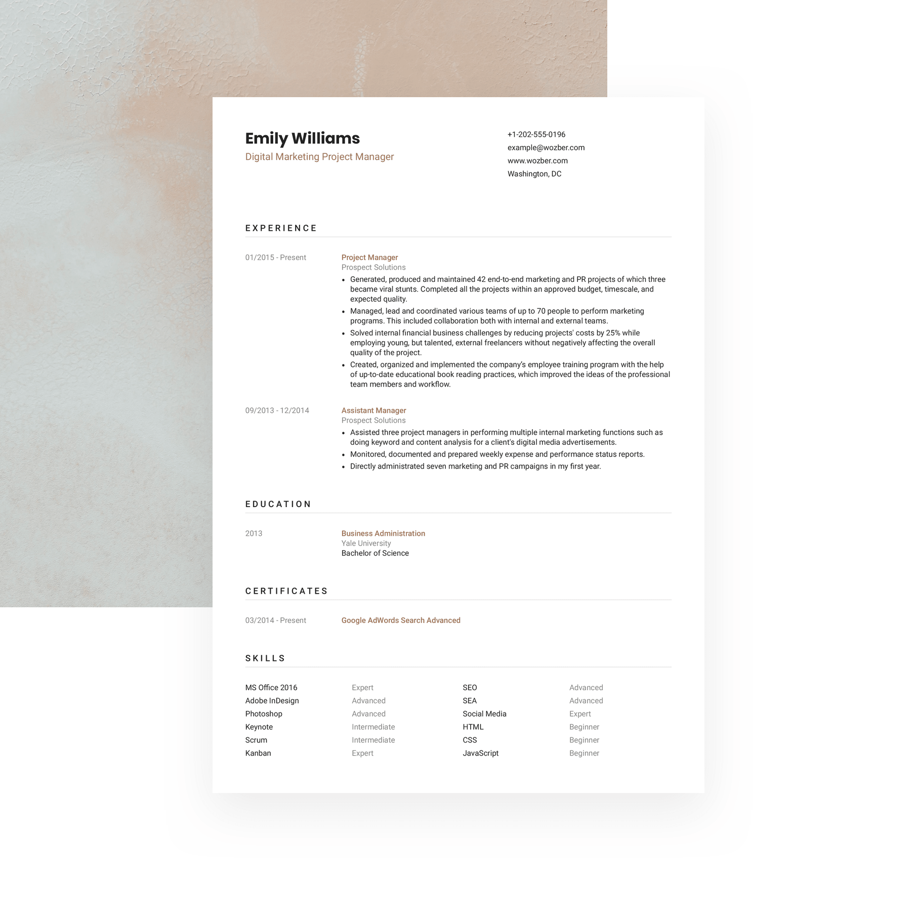 Free Resume Template #6 | Wozber