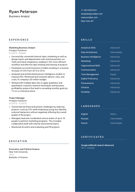 Free Resume Template #15 | Wozber